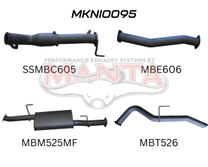 Nissan NP300 Navara 3in Turbo Back Exhaust System With Cat, Muffler