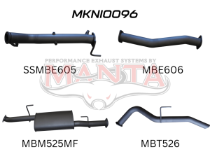 Nissan NP300 Navara 3in Turbo Back Exhaust System Without Cat, Muffler