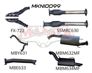 Nissan Patrol Y62 V8 5.6L Wagon 3in Full Exhaust System - Extractors, Hi Flow cats, muffler centre