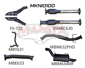 Nissan Patrol Y62 V8 5.6L Wagon 3in Full Exhaust System - Extractors, Hi Flow cats, hotdog centre