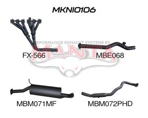 Nissan Patrol GU 4.5L Full System - No Cat - with Centre Muffler & Rear Hotdog