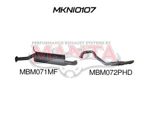 Patrol GU 4.5L 2.5in System Off E- Pipe Centre Muffler & Rear Hotdog