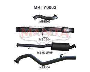 Toyota Landcruiser Hilux KUN26R 3.0L D4D 3in Muffler With Cat