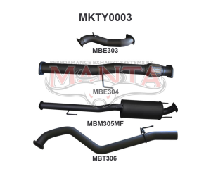 Toyota Landcruiser Hilux KUN26R 3.0L D4D 3in Muffler NO Cat