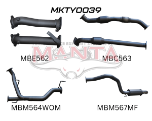 Toyota Landcruiser VDJ200 2 1/2Dual Cats-3 Rear Muffler & Dump