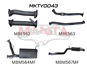 Toyota Landcruiser VDJ200 2.5in NO Cat Muffler C&R, Dump Tip