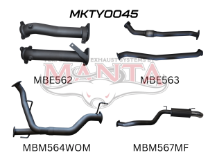 Toyota Landcruiser VDJ200 2.5in NO Cat Muffler Rear, Dump Tip