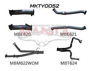Toyota Landcruiser VDJ200 3in Dual NO Cat, NO Muffler, Exit L & R