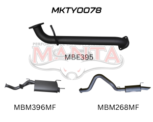Toyota UZJ100 LANDCRUISER 4.7L V8 3in CAT-BACK EXHAUST WITH CENTRE & REAR MUFFLER