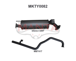 Toyota Landcruiser HZJ, FZJ105 2.5in off Extractors Muffler/Tailpipe