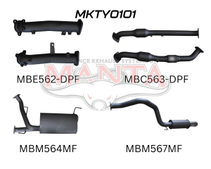 Toyota Landcruiser VDJ200 DPF 2.5in With Cat Muffler C&R, Dump Tip