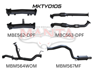 Toyota Landcruiser VDJ200 DPF 2.5in NO Cat, Muffler Rear Dump Tip