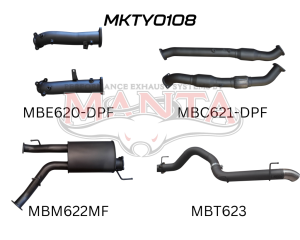 Toyota Landcruiser VDJ200 DPF 3in Dual With Cat & Muffler 4in Tailpipe
