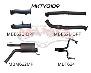 Toyota Landcruiser VDJ200 DPF 3in Dual NO Cat, Muffler, Exit L & R