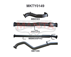 Toyota Hilux KUN26R 3.0L D4D 3in Hotdog Without Cat