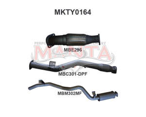 Toyota Landcruiser VDJ76 V8 Wagon 3in With Cat Rear Muffler DPF