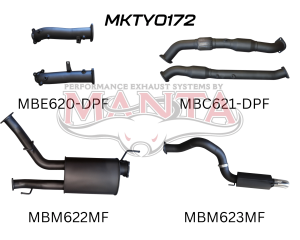 Toyota Landcruiser VDJ200 DPF 3 in DUAL With Cat &  Muffler 4in Tailpipe W/Rear MUF