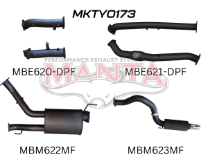 Toyota Landcruiser VDJ200 DPF 3in DUAL NO CAT, Muffler, 4in Tailpipe W/ Rear MUF