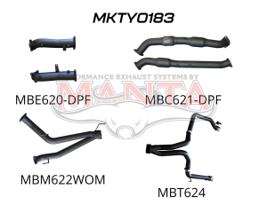 Toyota Landcruiser VDJ200 V8 DPF 3in Dual Turbo Back With Cats, NO MUFFLERS, Exit L&R