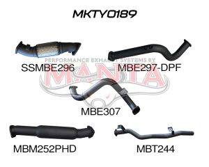 Toyota Landcruiser VDJ78 V8 Troopy 3in Turbo Back No Cat, with Hotdog, DPF model
