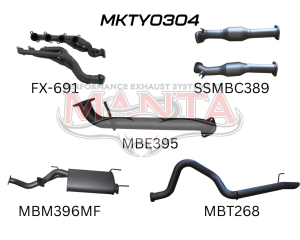 Toyota UZJ100 LANDCRUISER 4.7L V8 EXTRACTORS, CATS & 3in EXHAUST WITH CENTRE MUFFLER & REAR TAILPIPE