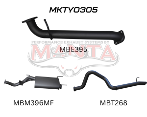 Toyota UZJ100 LANDCRUISER 4.7L V8 3in CAT-BACK EXHAUST WITH CENTRE MUFFLER & REAR TAILPIPE