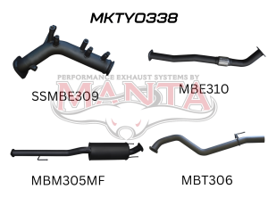 HILUX GUN125R 2.4L Turbo Back 3in Muffler NO Cat