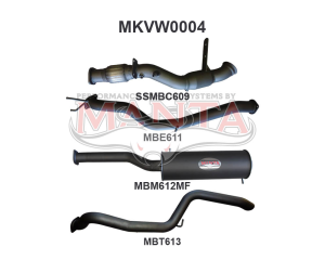 Volkswagen Amarok 2.0L 3in Later Model Tailpipe Exit