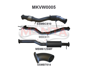 Volkswagen Amarok 2.0L 3in EARLY Model Standard Exit Sports Muffler
