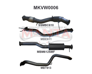 Volkswagen Amarok 2.0L 3in EARLY Model Tailpipe Exit Sports Muffler