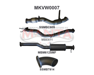 Volkswagen Amarok 2.0L 3in Later Model Standard Exit Sports Muffler