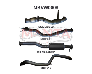 Volkswagen Amarok 2.0L 3in Later Model Tailpipe Exit Sports Muffler