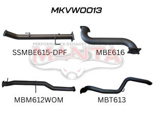 Volkswagen V6 Amarok 3in DUMP PIPE BACK Without Muffler Extended Tailpipe