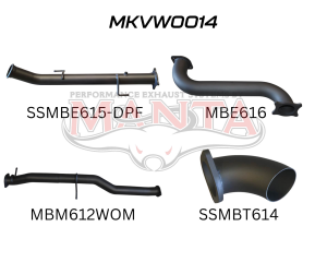 Volkswagen V6 Amarok 3in DUMP PIPE BACK Without Muffler Dump At Diff