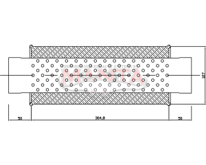 3in, 5in Round Centre/Centre, 12in (300mm) Long, GROWLER Megaflow Muffler - Medium - 409 Stainless
