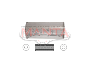3in, 6in Round Centre/Centre, 14in (350mm) Long, Megaflow Muffler - Medium - Aluminised Steel