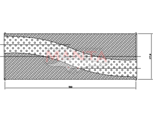 2 1/2in, 7in Round Offset/Offset, 20in (500mm) Long, Megaflow Muffler - Medium - Aluminised Steel