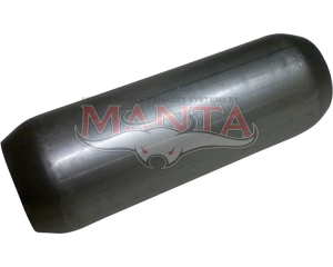 2 1/2in (63.5mm), 10in Long, Spigotless Perforated Hotdog Resonator, Aluminised Steel