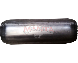 2in (51mm), 15in Long, Spigotless Perforated Hotdog Resonator, Aluminised Steel