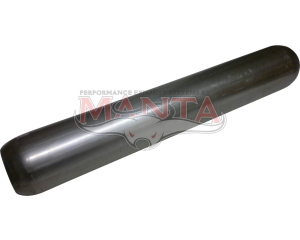 1 3/4in (44.5mm), 24in Long, Spigotless Perforated Hotdog Resonator, Aluminised Steel