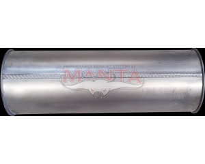 2 1/2in, 8in Round Offset/Offset, 24in (600mm) Long, Megaflow Muffler - Medium - Aluminised Steel