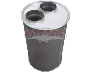 3in, 8in Round Offset/Same Side, 14in (350mm) Long, Megaflow Muffler - Medium - Aluminised Steel