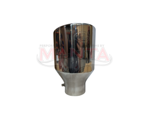 VE-VF Commodore, Camaro Exhaust Tip, 2in ID Inlet, 4in OD, Angled Cut Double Walled Rolled In Outlet