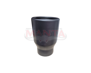 3in Inlet x 4in Outlet x 150mm - Black Unbranded, Rolled in With Polished Inner Cone, black
