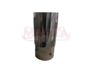 2 1/4in Inlet, 2 1/2in Outlet, 5in Long, Round, Straight Cut (Plain), Stainless Steel