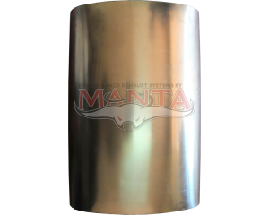 2 1/2in, 11in x 6in Oval Offset/Centre, 16in (400mm) Long, Baffled Muffler - Quiet - Stainless Steel