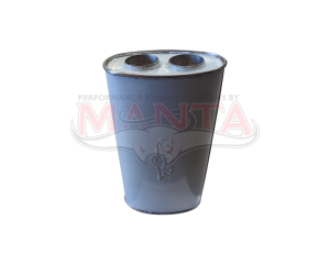3in, 11in x 6in Oval Offset/Centre, 20in (500mm) Long, Megaflow Muffler - Medium - Stainless Steel