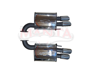 FORD MUSTANG V8 3in DUAL REAR MUFFLERS With Quad Tips