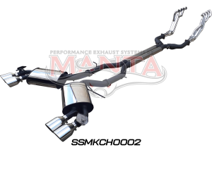 Camaro 2018+ 6.2L V8 17/8in Coated Extractors & 3in Dual System with Valves & 4in Tips