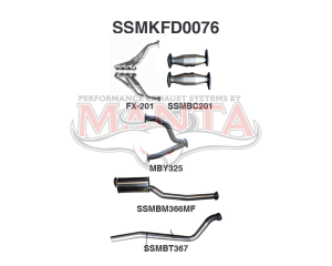 Ford Falcon AU V8 Ute 3in With Extractors Muffler/Tailpipe